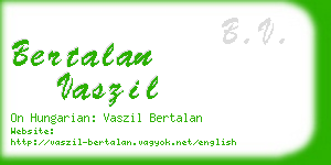 bertalan vaszil business card